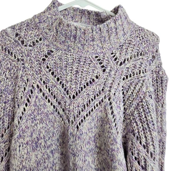 Torrid Sweater Knit Sweater Women 2X Purple Pointelle Sweater Turtleneck Sweater - Picture 2 of 9